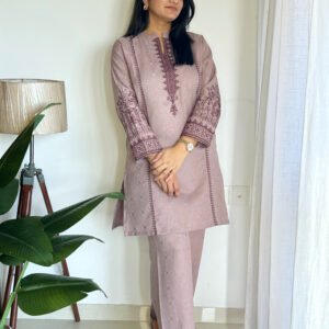 lavender self base cotton everyday embroidered coords