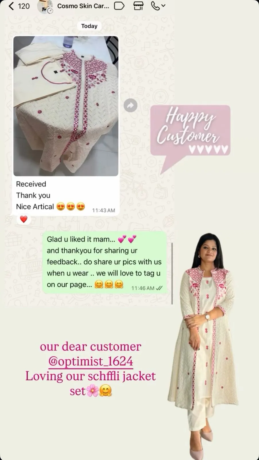 Screenshot of a KalaMohini customer review
