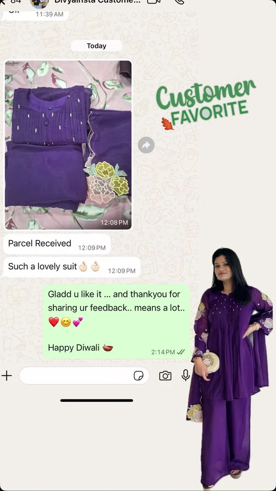 Screenshot of a KalaMohini customer review