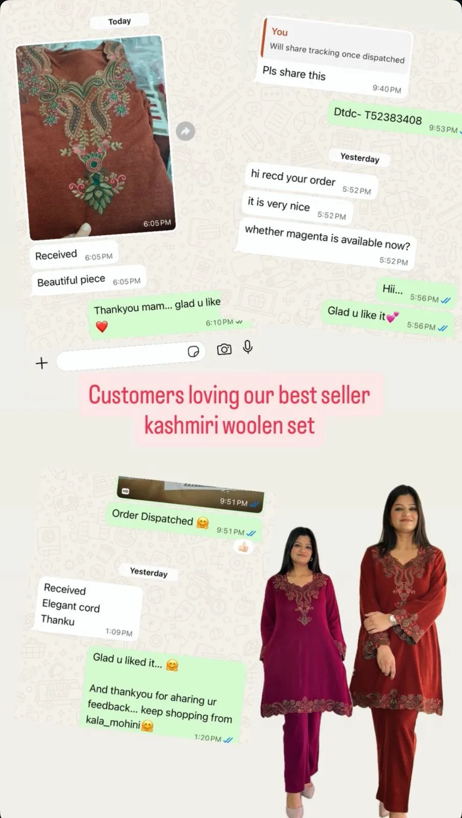 Screenshot of a KalaMohini customer review