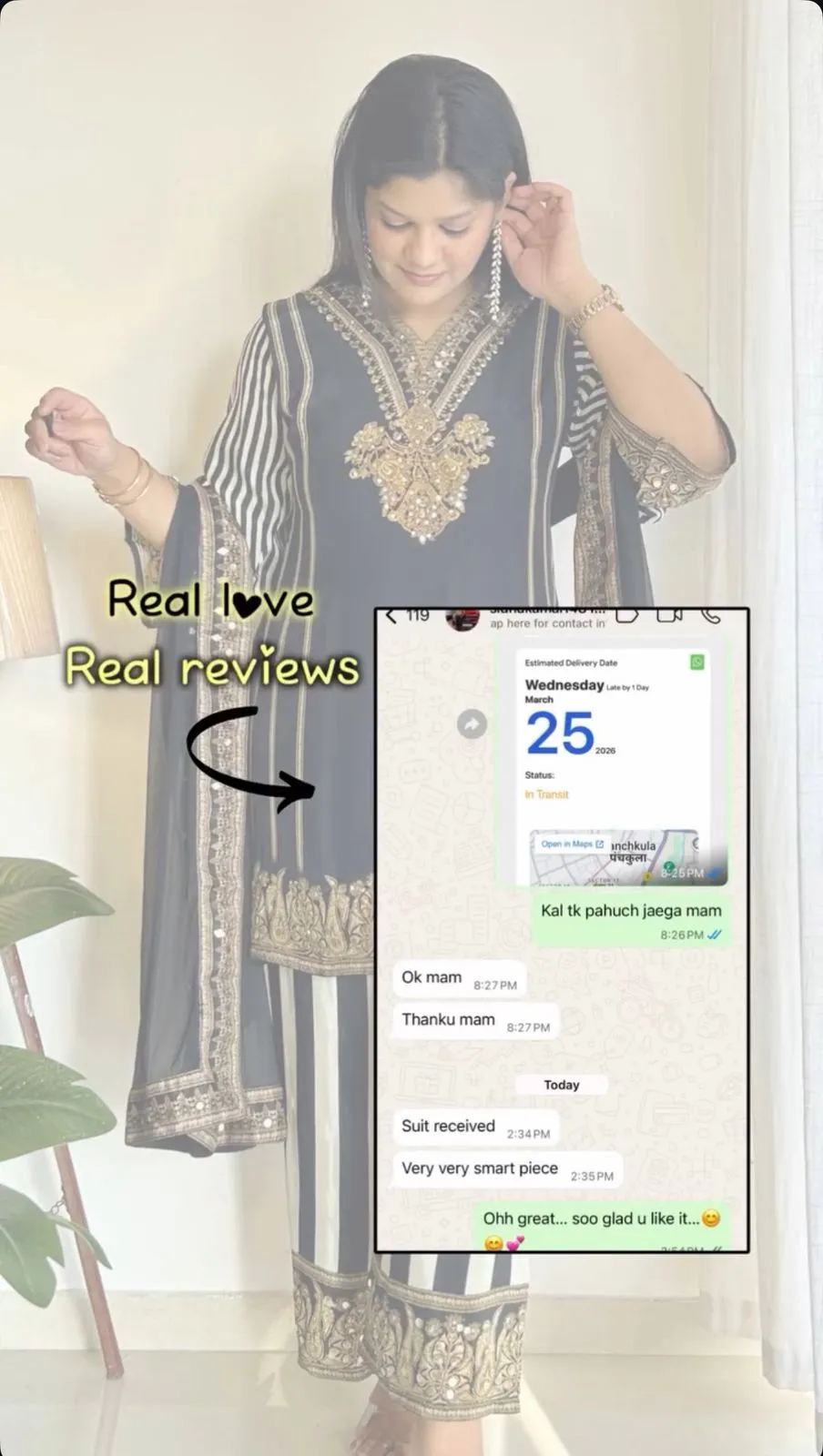 Screenshot of a KalaMohini customer review