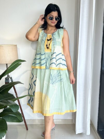 magenta pink texture mul cotton dress