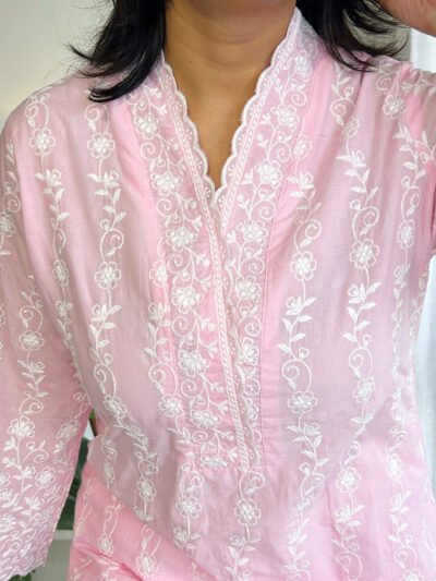 magenta pink texture mul cotton dress