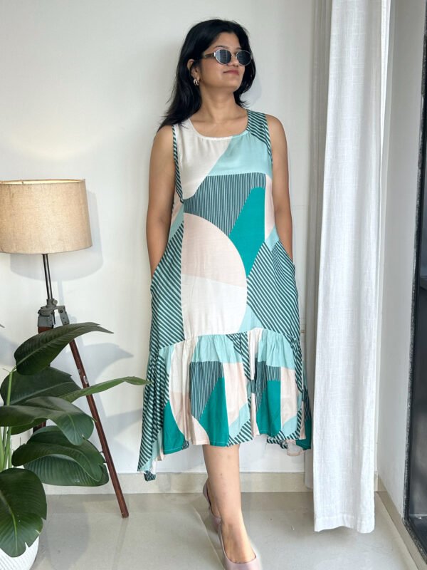 magenta pink texture mul cotton dress