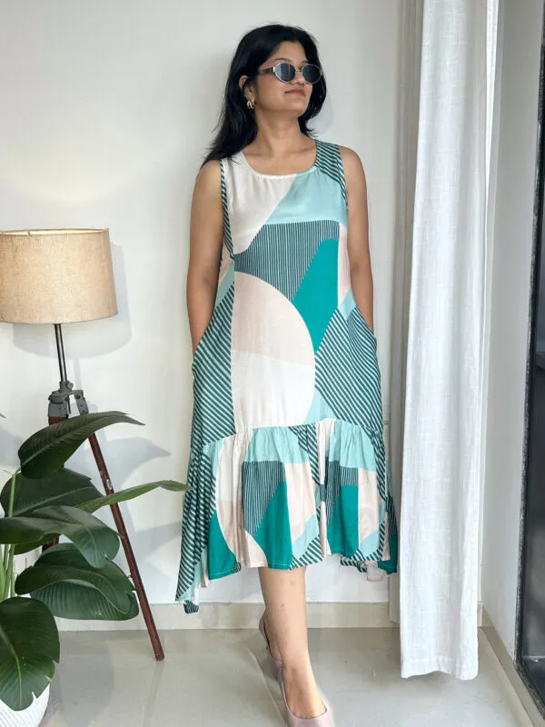 magenta pink texture mul cotton dress