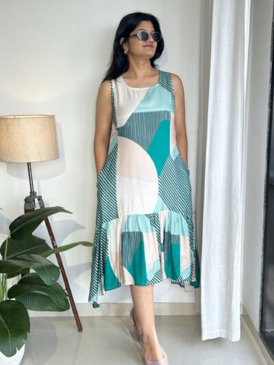 magenta pink texture mul cotton dress