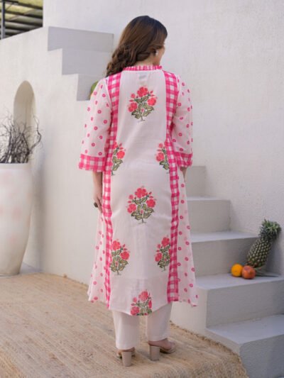 magenta pink texture mul cotton dress