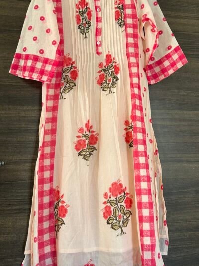 magenta pink texture mul cotton dress